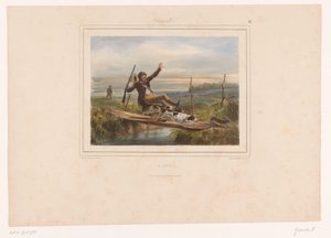 Chasseur trébuchant sur un pont étroit - François Grenier