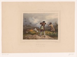 Deux chasseurs tirant sur des perdrix (Le jour de guignon) - François Grenier