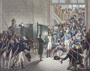 Départ de Louis XVIII (1755-1824) Roi de France et de Navarre, des Tuileries, 19 mars 1815 - François Joseph Heim