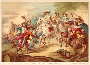 Le Grand Condé à la bataille de Rocroi, 1643 (chromolitho)
