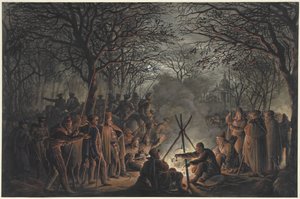 Camp des cosaques hors de la porte de Muider à Amsterdam, 1813 - François Joseph Pfeiffer (II)