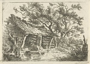 Paysage avec une grange