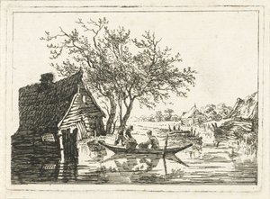 Paysage fluvial avec ferme - François Joseph Pfeiffer (II)