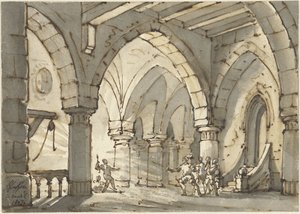 Scène de la pièce de théâtre Don Luis de Vargas - François Joseph Pfeiffer (II)
