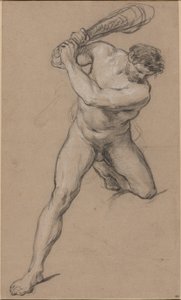Hercule levant sa massue: Étude pour "Hercule et Cacus" - François Le Moyne