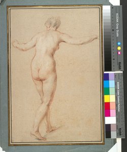 Femme nue debout vue de dos, c.1722