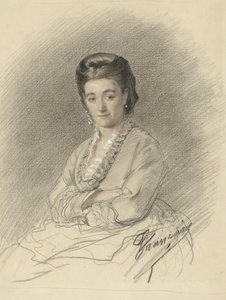 Dame assise, les bras croisés - François Louis Français (signed by artist)