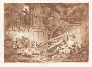 La Culbute - François Philippe Charpentier after Jean Honoré Fragonard, published by Pierre François Basan