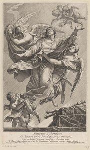 Saint Louis IX porté au ciel par deux anges - François Tortebat