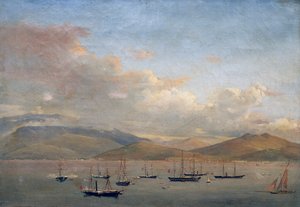 Flottes napolitaine, française et espagnole dans la baie de Gaeta - François Vervloet