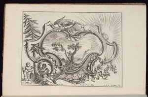 Cartouche avec oiseau et soleil, Livre de Cartouches Irréguliers