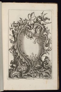 Cartouche avec le bâton de Mercure, Livre de Cartouches Irréguliers - François de Cuvilliés the Elder