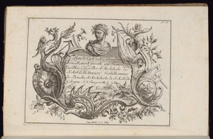 Cartouche avec Buste en Portrait, Livre de Cartouches Irréguliers