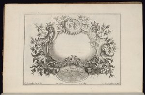 Cartouche avec feuilles de vigne et raisins, Livre de Cartouches Réguliers