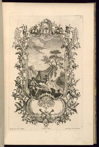 Design pour cartouche avec grands et petits compartiments - François de Cuvilliés the Elder