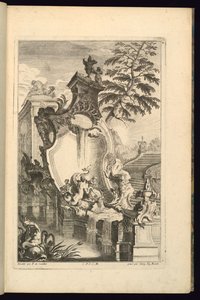 Conception pour une fontaine avec un putto chevauchant un dauphin