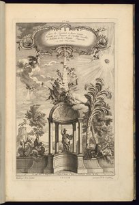 Conception pour panneaux avec Tempietto avec Minerve, couronné par un obélisque et la Victoire