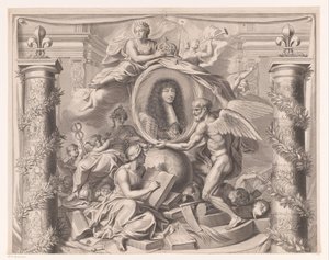 Portrait allégorique de Louis XIV (partie supérieure) - François de Poilly (I)