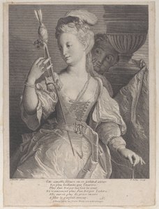 Jeune femme filant du fil pour une flèche - François de Poilly