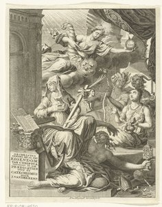 Allégorie avec des personnifications féminines de la vérité, des vertus et des vices