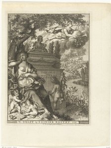 Muse et putti près du monument funéraire du poète Arnold Moonen