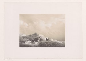 Personnes dans les dunes regardant un navire en détresse - Frans Arnold Breuhaus de Groot