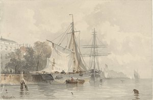 Voiliers à quai - Frans Arnold Breuhaus de Groot