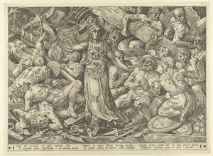 Victoire entourée de prisonniers et de trophées - Frans Floris (I)