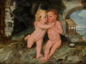 Enfant Jésus avec Jean-Baptiste enfant