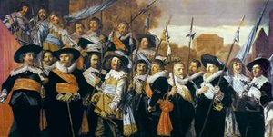 Portrait de groupe des officiers et sous-officiers de la Garde Civique à Haarlem - Frans Hals