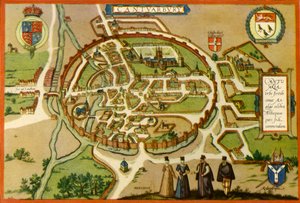 Plan de Canterbury au XVIe siècle - Frans Hogenberg