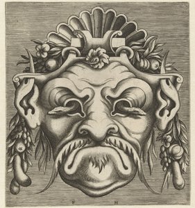 Masque avec deux serpents sortant des orbites
