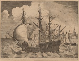 Quatre-mâts armé mettant à la mer - Frans Huys after Pieter Bruegel the Elder