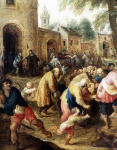Les œuvres des miséricordes (détail) - Frans II the Younger Francken