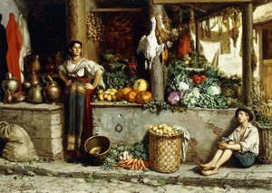 Un marché aux légumes - Frans Meerts