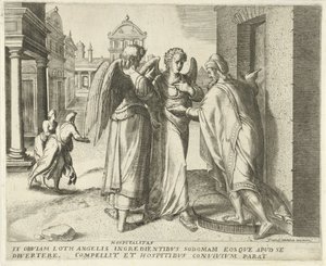 Lot et les deux anges - Frans Menton