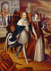 Portrait de Ferdinand Ier (1549-1609) Grand-Duc de Toscane, et de sa nièce Marie (1573-1642), future épouse de Henri IV - Frans Pourbus the Younger