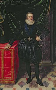 Portrait de Henri IV (1553-1610) roi de France, en costume noir, c.1610
