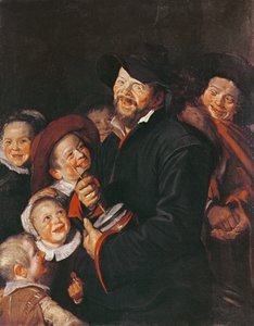 Homme amusant des enfants avec un Rummel - Frans School of Hals