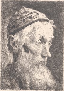 Vieil homme avec un bonnet de laine blanche