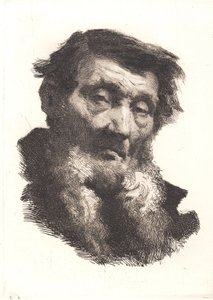 Vieil homme avec barbe grise divisée - Frans Schwartz