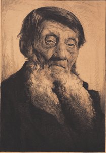 Vieil homme avec une barbe blanche divisée - Frans Schwartz