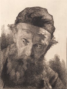 Vieil homme barbu avec une calotte noire - Frans Schwartz