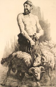 Le berger avec les béliers - Frans Schwartz
