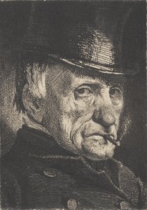 Homme avec chapeau et cigare - Frans Schwartz