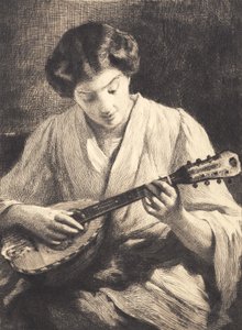 Dame jouant de la mandoline