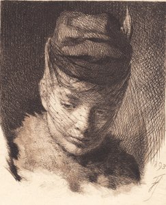 Jeune Fille avec Bonnet et Voile - Frans Schwartz