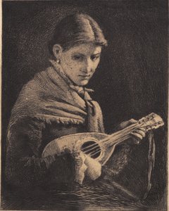 Jeune fille avec mandoline - Frans Schwartz