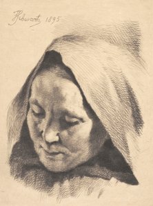 Vieille femme avec un bonnet sur la tête