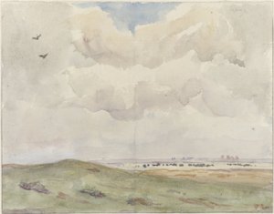 Paysage de dunes avec troupeau - Frans Alexander Evert Lodewijk Smissaert